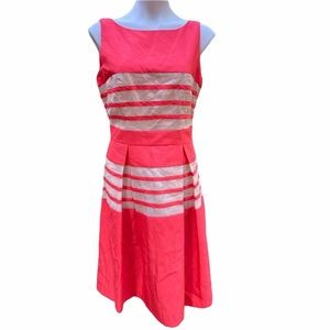 - Just Taylor coral fit and flare dress